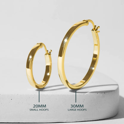 PAVOI 14K Gold Plated 925 Sterling Silver Post Lightweight Hoops
