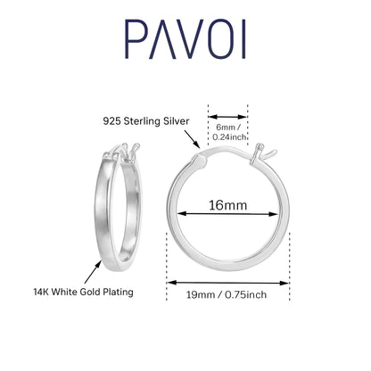 PAVOI 14K Gold Plated 925 Sterling Silver Post Lightweight Hoops